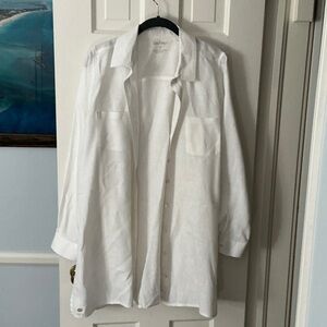 Lilly Pulitzer White Linen Sea View Swim Coverup Size M